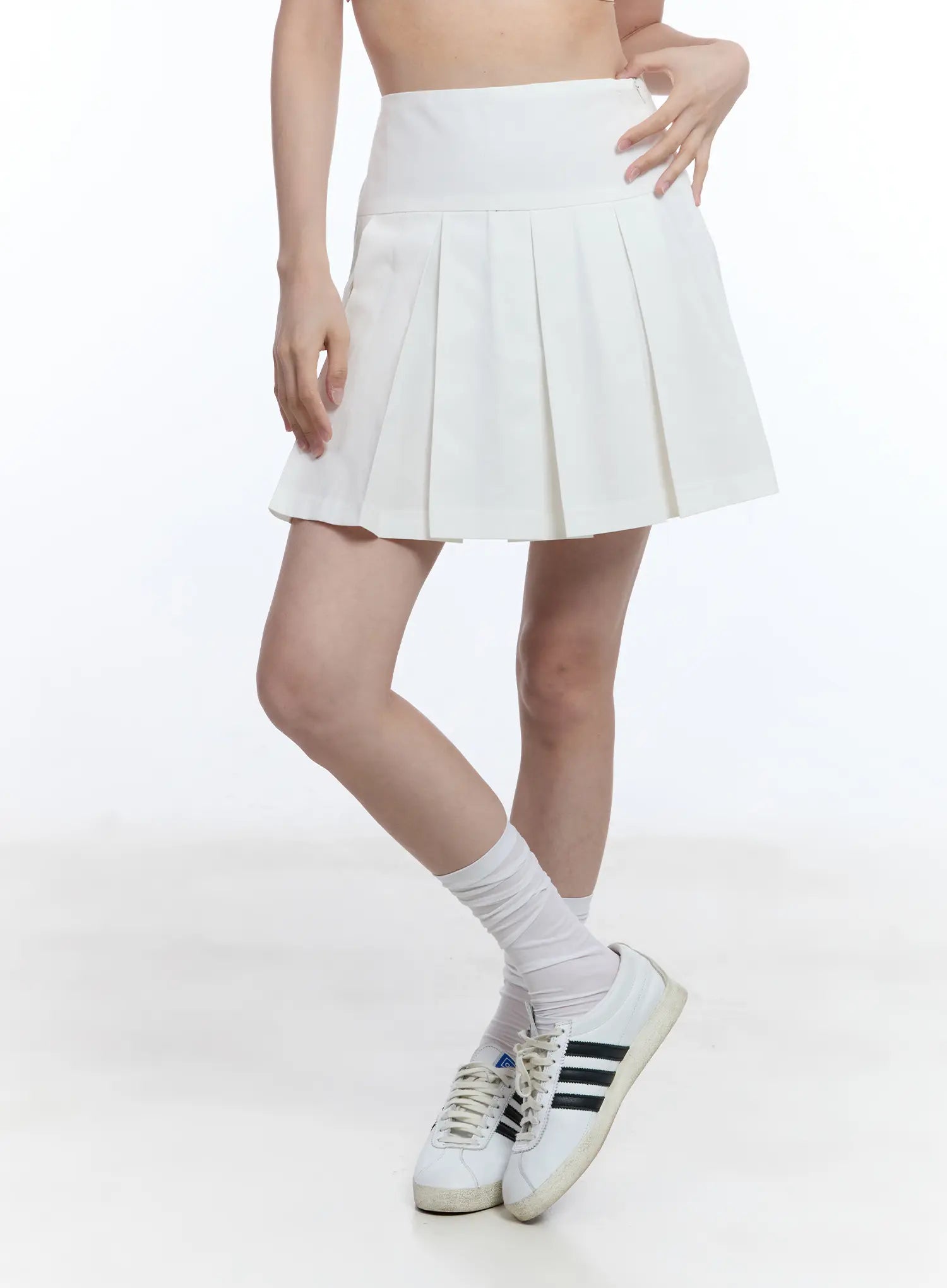 High-Waist Pleated Mini Skirt CU513