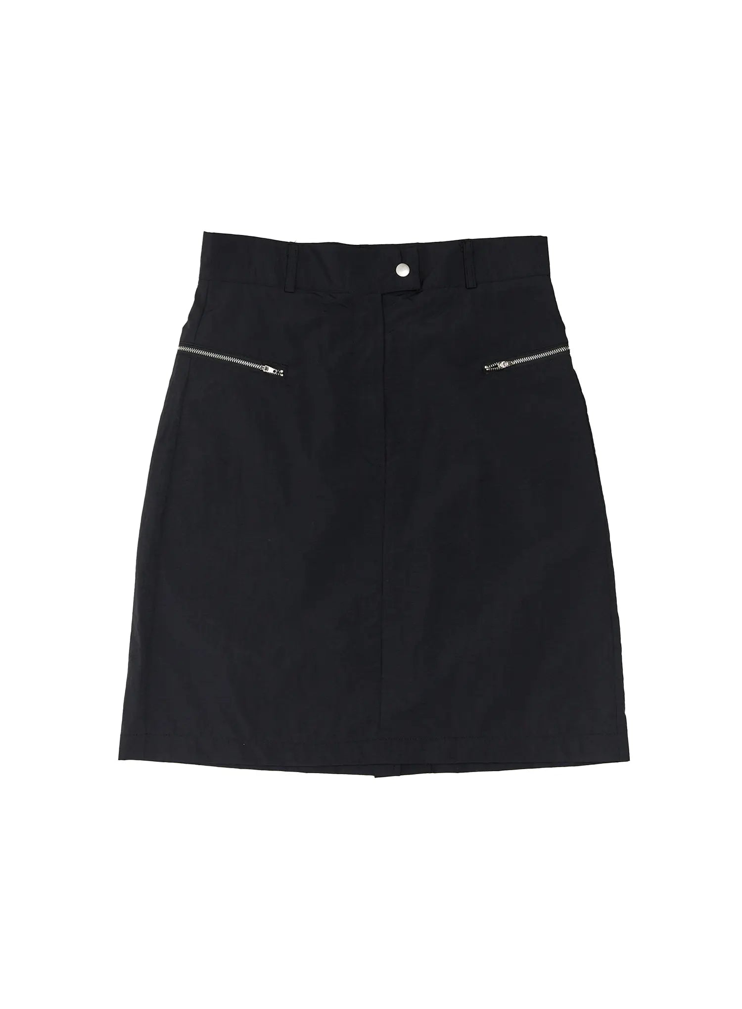 Nylon Zip Midi Skirt CL509